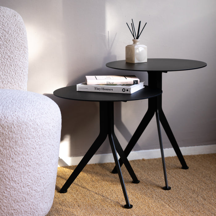 Spinder Design bijzettafel Daley Low - Zwart - Ø 38