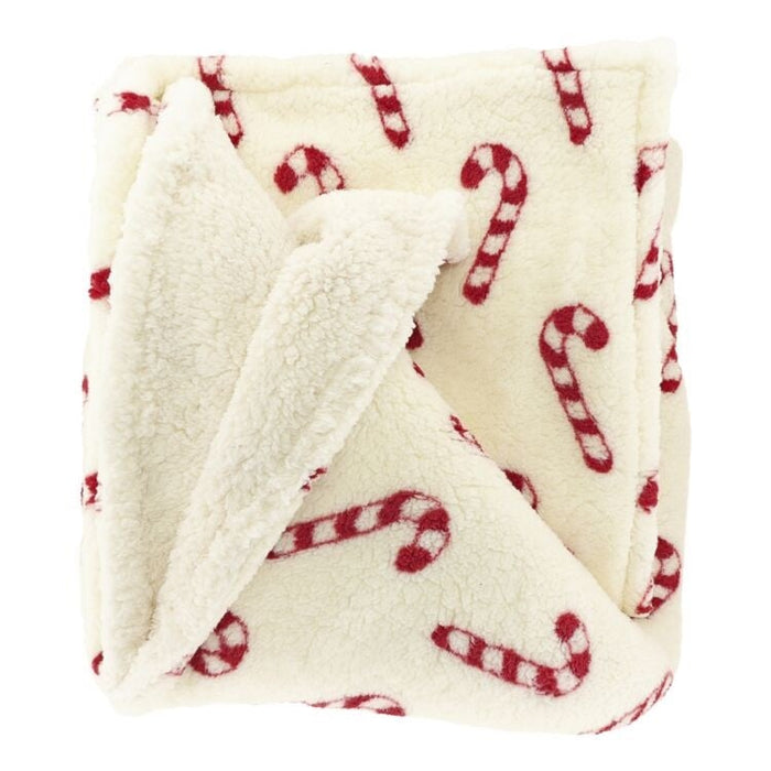 Unique Living - Plaid Cancy Cane - 150x200cm - Wit