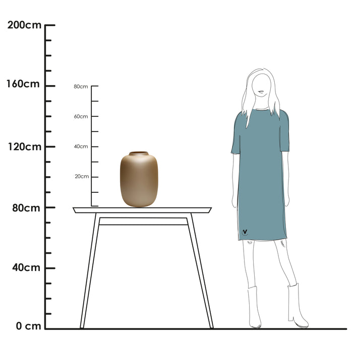 Vase The World Artic M matte gold Ø25 x H35 cm