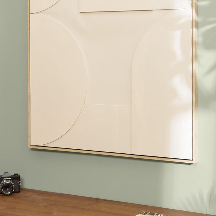 HOMER - Décoration murale 83x123cm formes abstraites beiges en relief