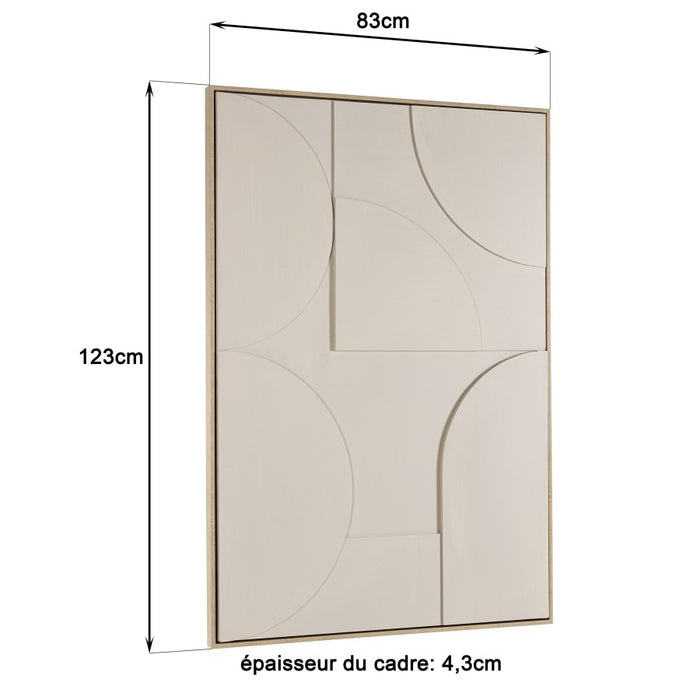 HOMER - Décoration murale 83x123cm formes abstraites beiges en relief
