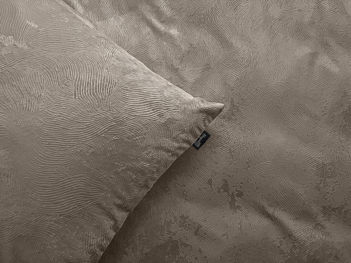 Eleganzzz Dekbedovertrek 3D Embossed Velvet Wave - warm taupe