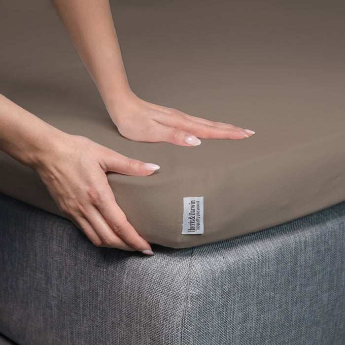 Harris&Darwin - Hoeslaken -  Jersey - Taupe - 140x200cm