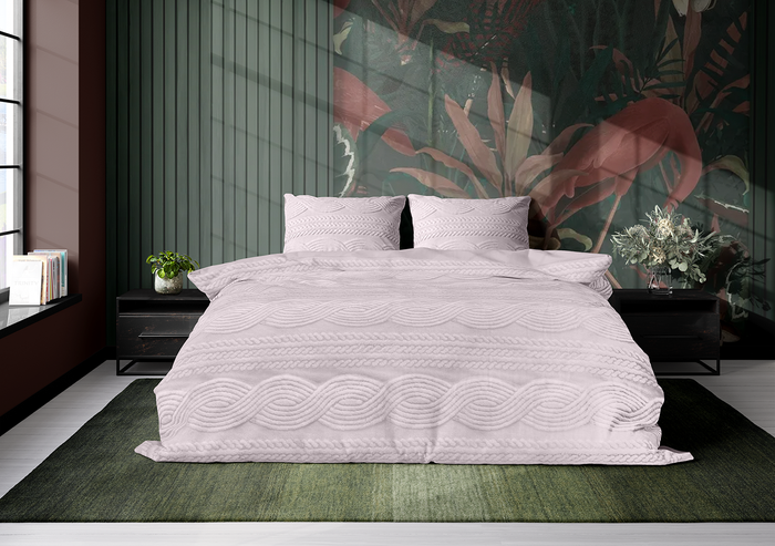 Eleganzzz Dekbedovertrek Jacquard Teddy Pluche - baby pink