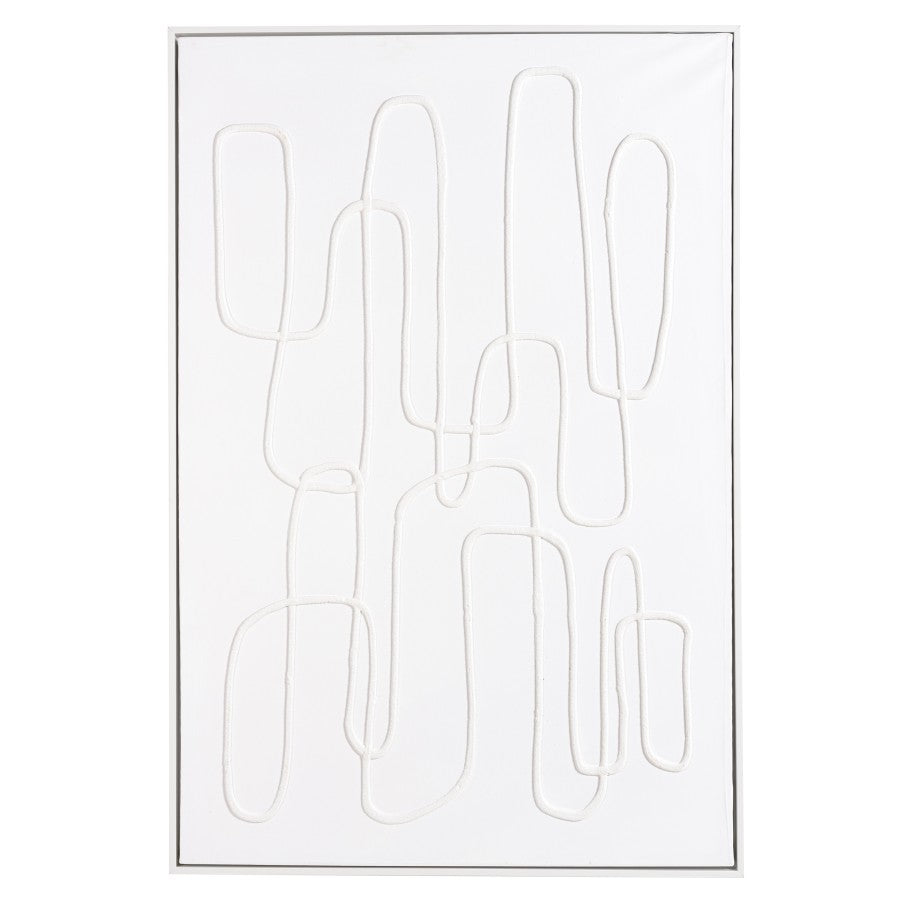 HOMER - Décoration murale 83x123cm lignes abstraites n°1, cadre blanc