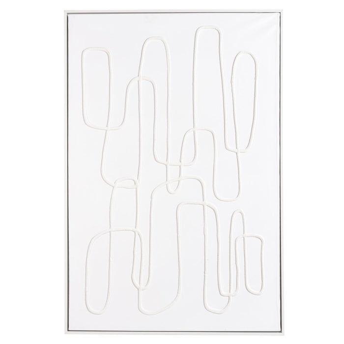 HOMER - Décoration murale 83x123cm lignes abstraites n°1, cadre blanc
