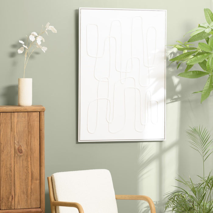 HOMER - Décoration murale 83x123cm lignes abstraites n°1, cadre blanc