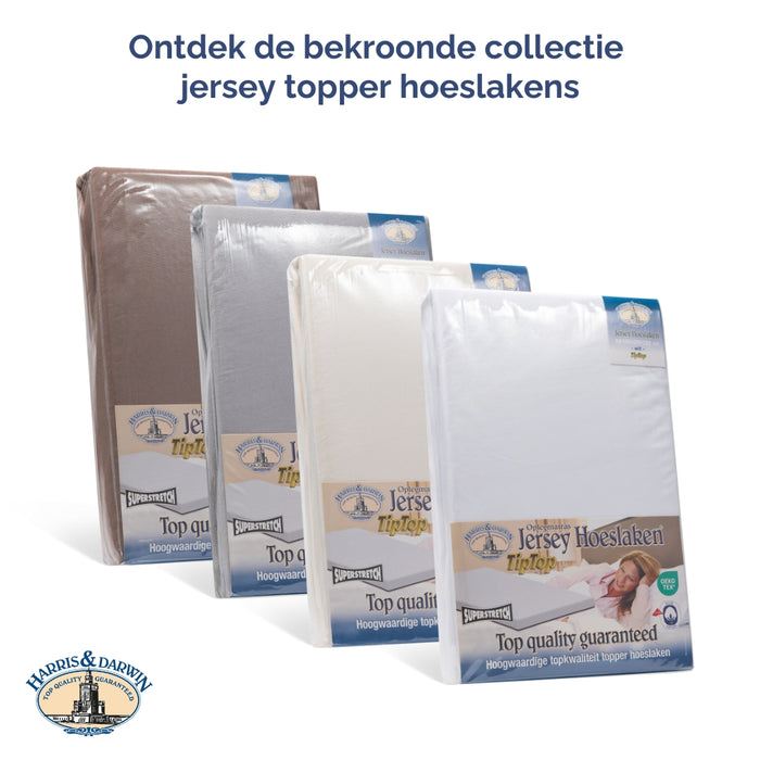 Harris&Darwin - Hoeslaken -  Jersey - Taupe - 140x200cm