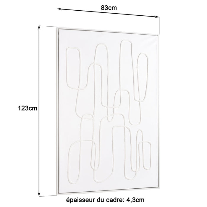 HOMER - Décoration murale 83x123cm lignes abstraites n°1, cadre blanc