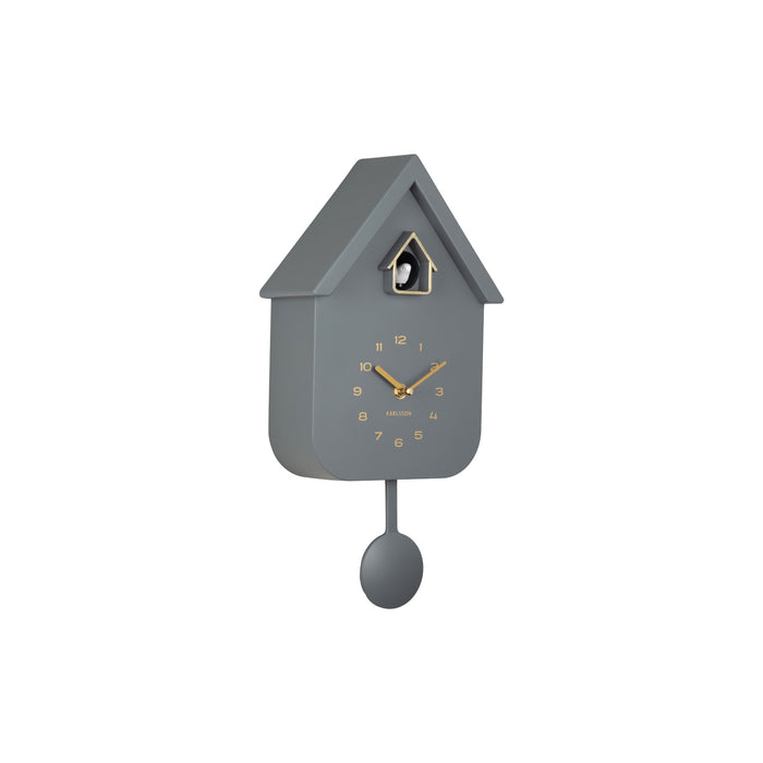 Karlsson Wandklok Solo Color Cuckoo - Grijs - 6x21,5x41cm