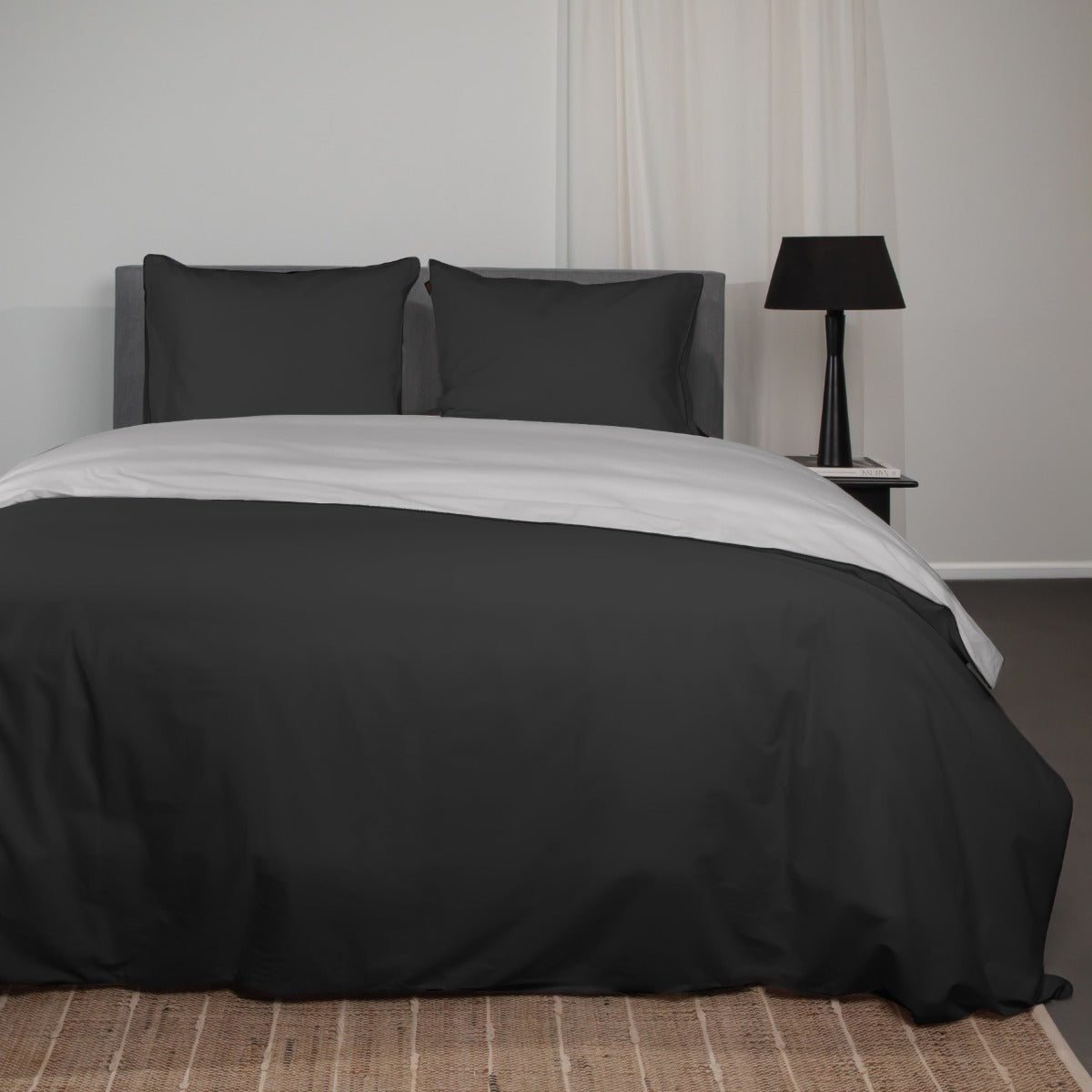 Superieur - Dekbedovertrek - Zwart; Grijs - Eenpersoons