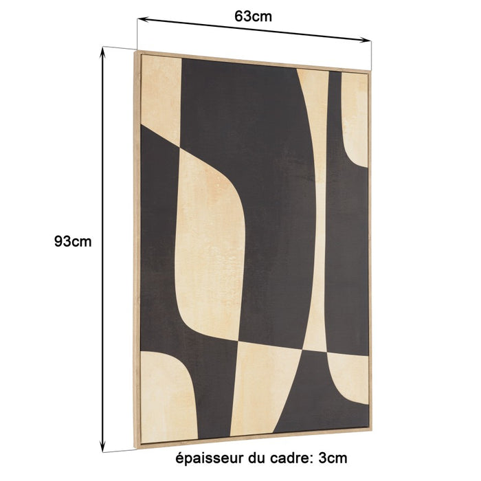 HOMER - Décoration murale 63x93cm imprimés abstraits, cadre naturel