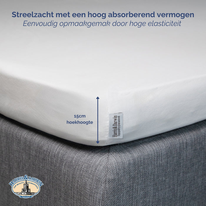 Harris&Darwin - Hoeslaken -  Jersey - Wit - 180x200cm