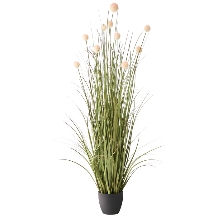 Beliani-POMPOM GRASS-Kunstplant-Groen|Bruin-120 cm-Synthetisch