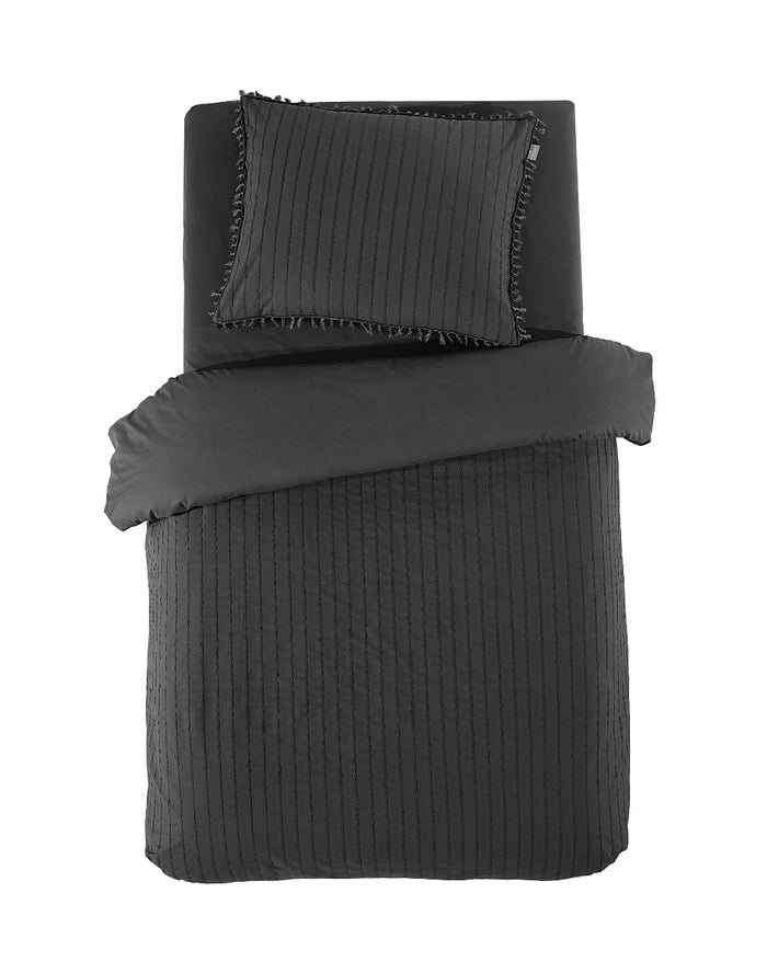 LINNICK Dekbedovertrek Katoen Renforcé Estina - anthracite