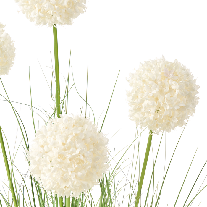 Beliani-SNOWBALL BUSH-Kunstplant-Groen|Wit-120 cm-Synthetisch