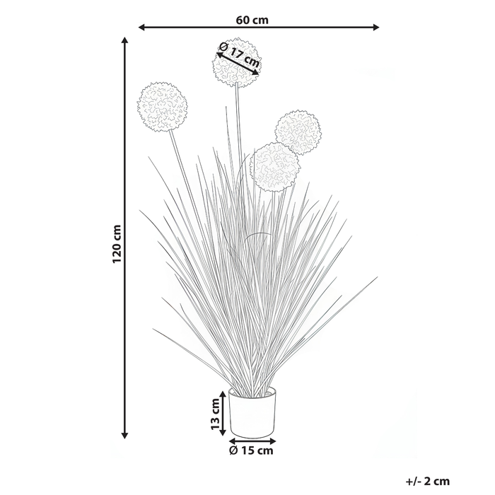 Beliani-SNOWBALL BUSH-Kunstplant-Groen|Wit-120 cm-Synthetisch