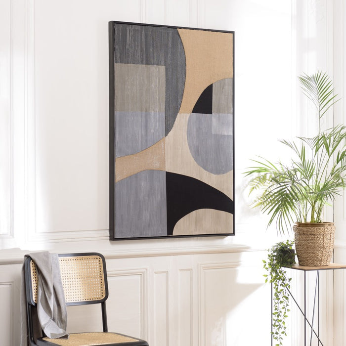 HOMER - Décoration murale 83x123cm formes abstraites n°1, cadre noir