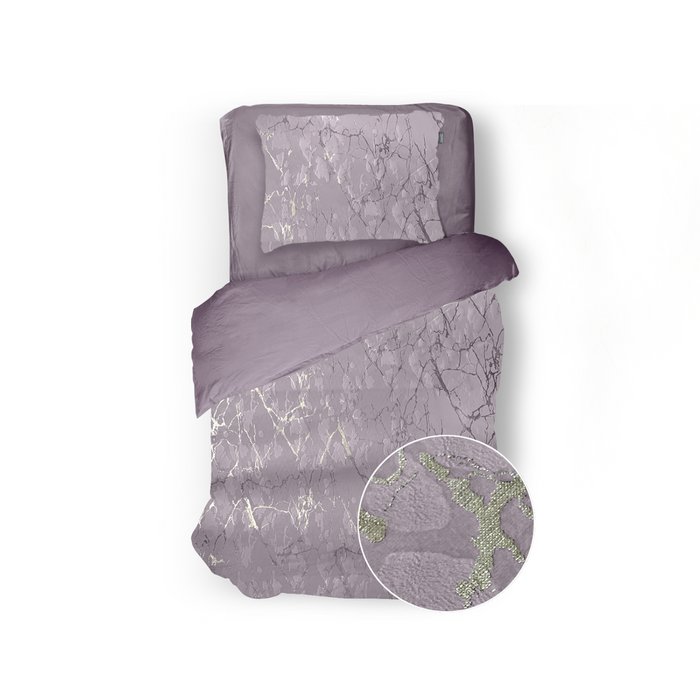 Eleganzzz Dekbedovertrek Marbel Foil Velvet - rose