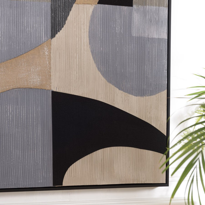 HOMER - Décoration murale 83x123cm formes abstraites n°1, cadre noir