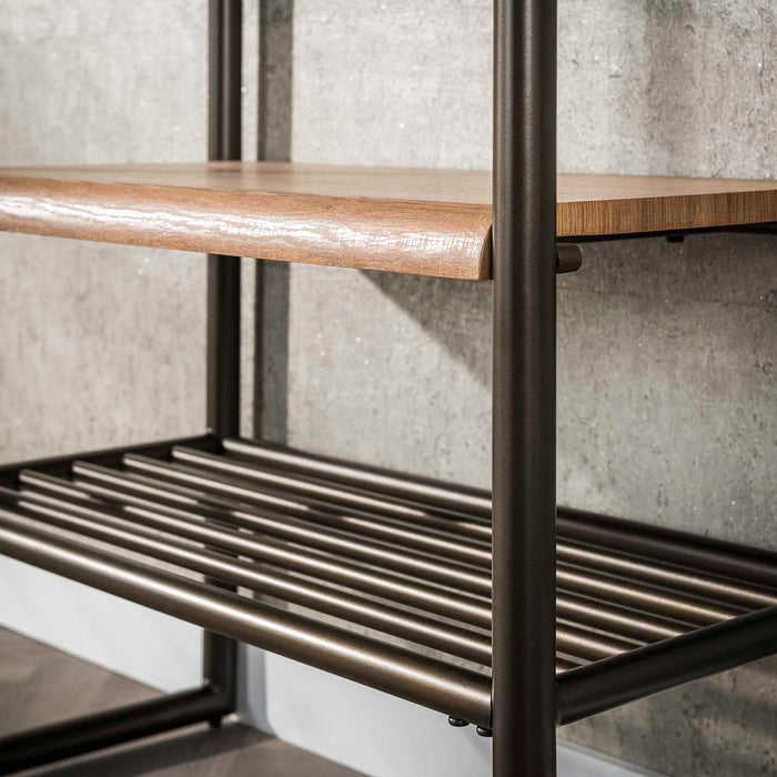 Giga Meubel - Garderobemeubel Bruin Metaal - 70x35x185cm - Luno