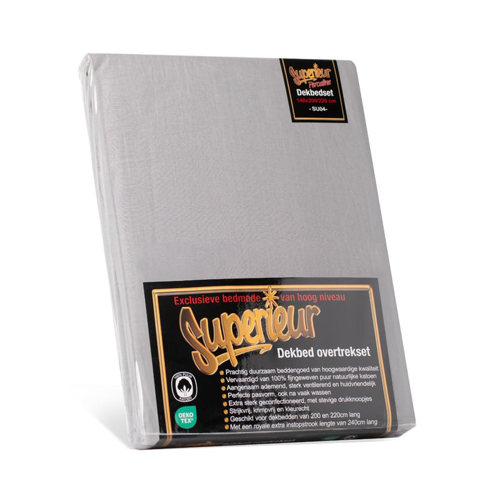 Superieur - Dekbedovertrek - Zwart; Grijs - Lits-jumeaux
