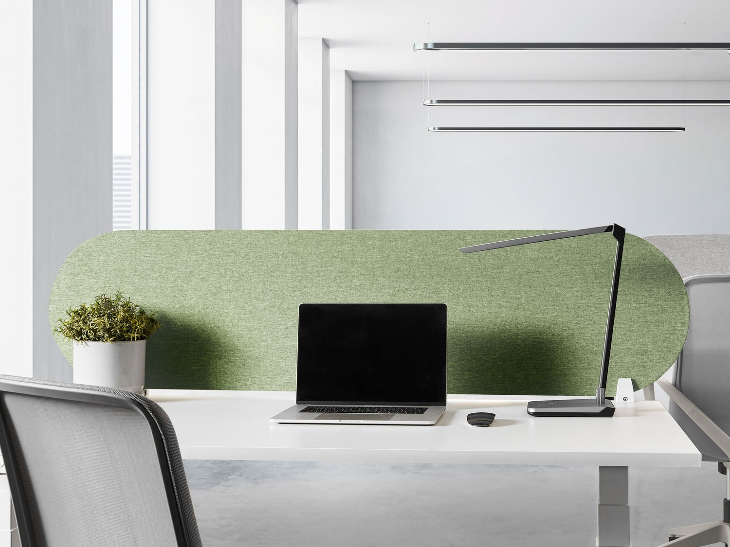 Beliani-SPARKY-Bureauscheidingswand-Groen-160 x 40 cm-Polyester