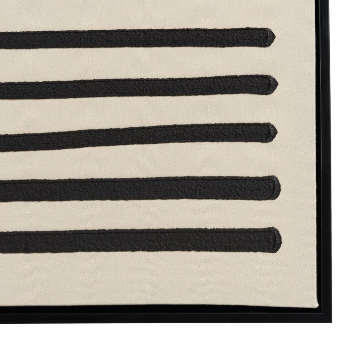 HOMER - Décoration murale A - 83x123cm lignes abstraites, cadre noir