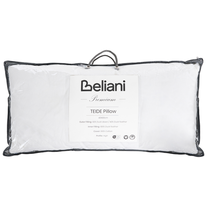 Beliani-TEIDE-Hoofdkussen 3 vakken-Wit-40 x 80 cm-Laag-Eendenveren