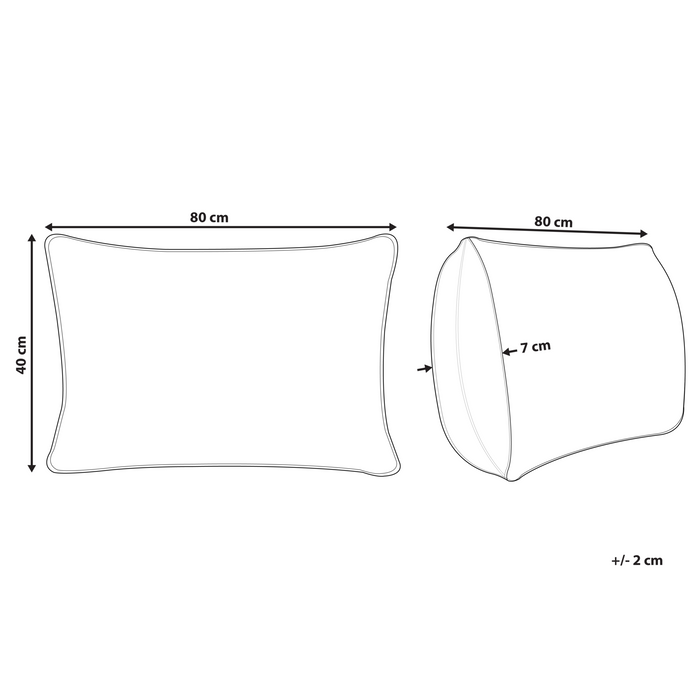 Beliani-TEIDE-Hoofdkussen 3 vakken-Wit-40 x 80 cm-Laag-Eendenveren