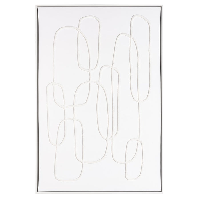 HOMER - Décoration murale 83x123cm lignes abstraites n°2, cadre blanc
