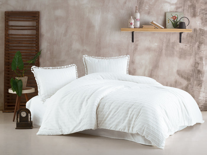 LINNICK Dekbedovertrek Katoen Renforcé Estina - white