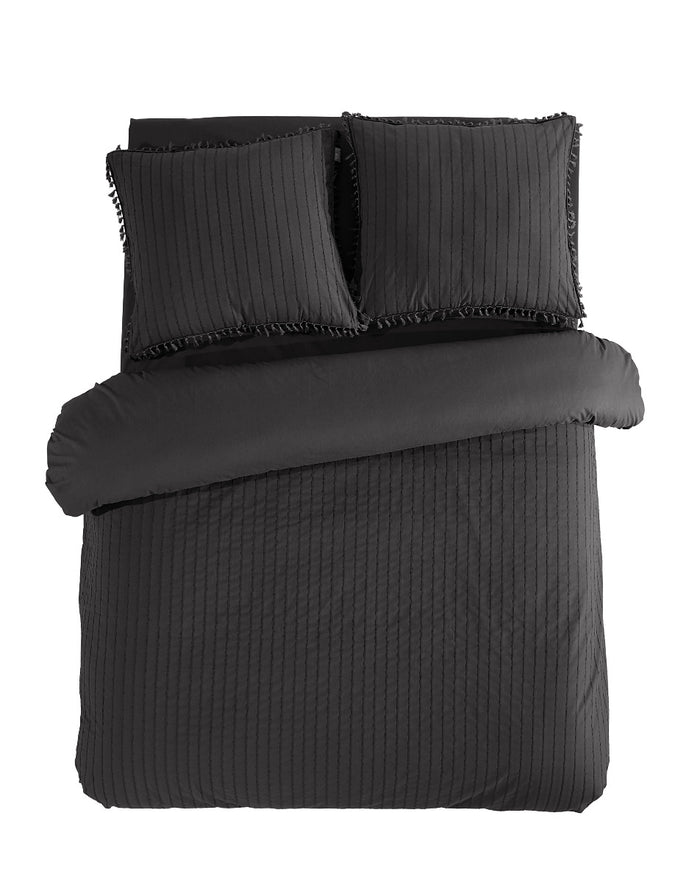 LINNICK Dekbedovertrek Katoen Renforcé Estina - anthracite