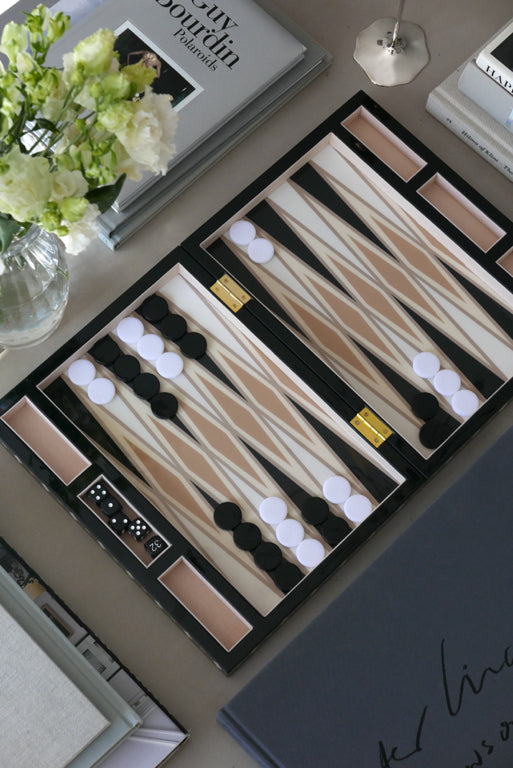 Printworks Spel - Backgammon Lacquered - Zwart