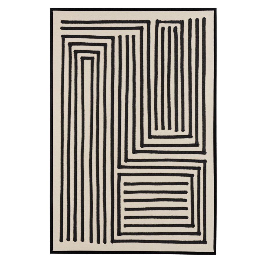 HOMER - Décoration murale C - 83x123cm lignes abstraites, cadre noir
