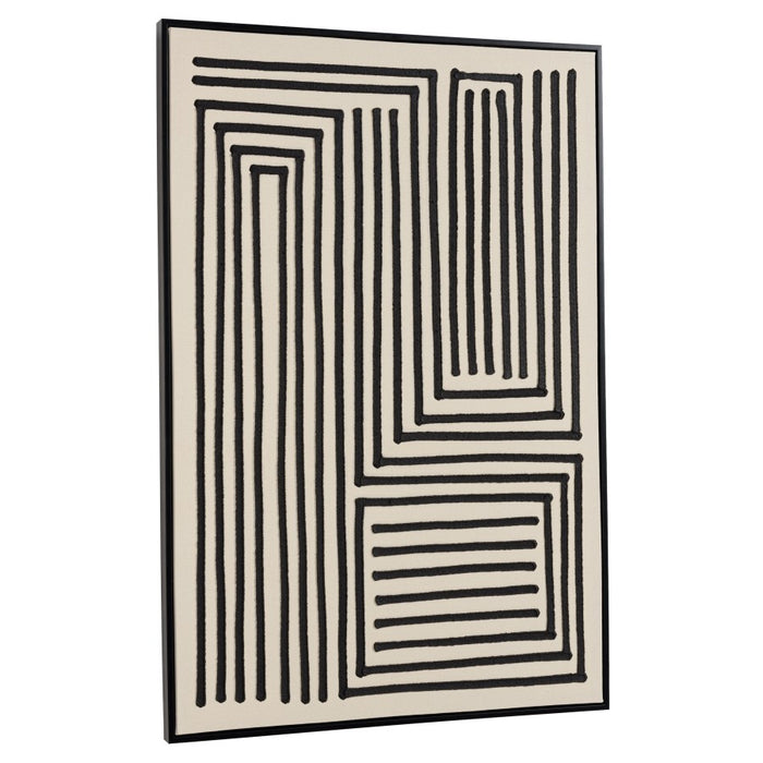 HOMER - Décoration murale C - 83x123cm lignes abstraites, cadre noir