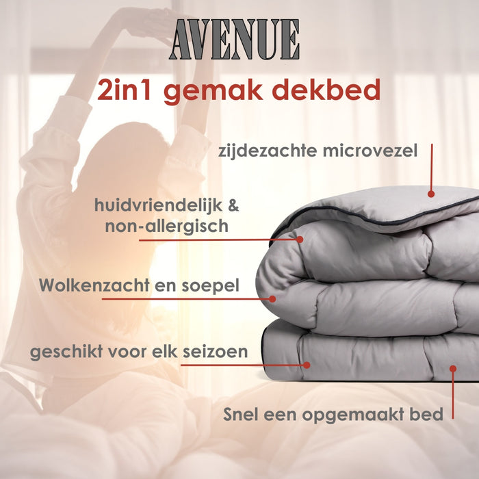 Avenue - Microvezel - Taupe - All-Year Dekbed - 240x220cm