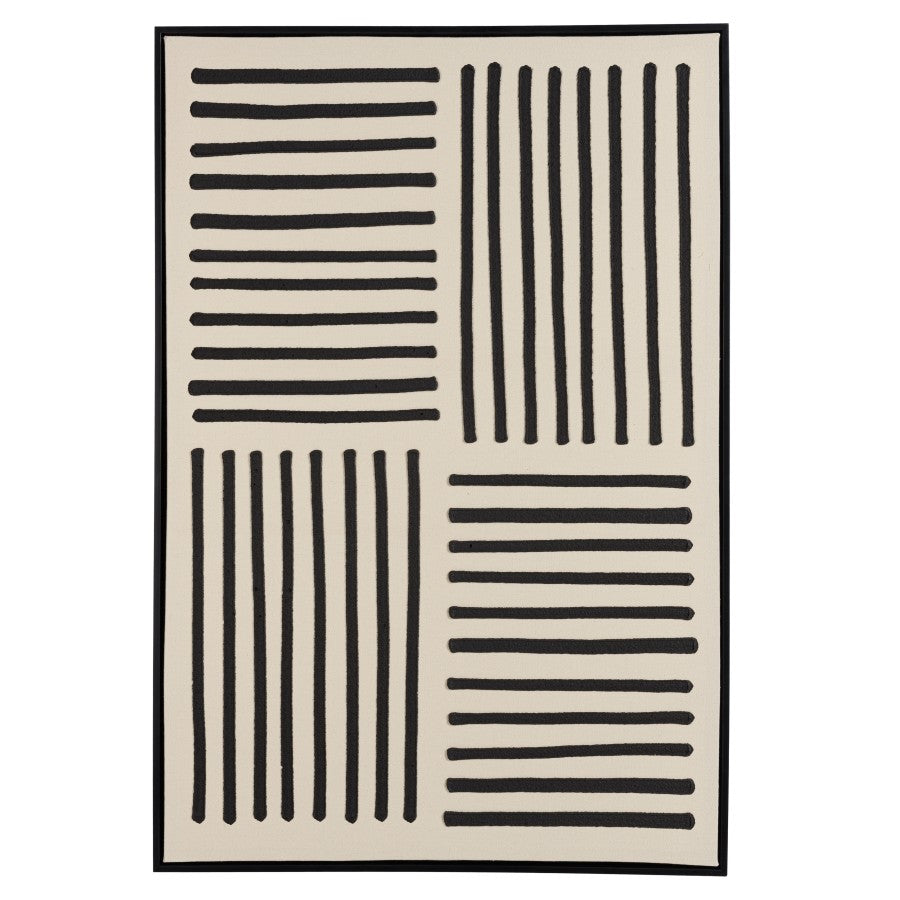 HOMER - Décoration murale A - 83x123cm lignes abstraites, cadre noir