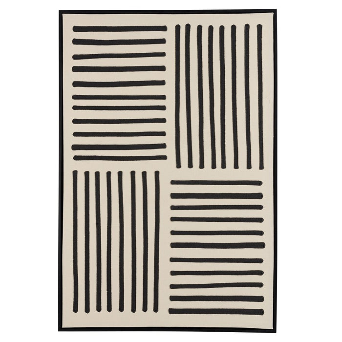 HOMER - Décoration murale A - 83x123cm lignes abstraites, cadre noir