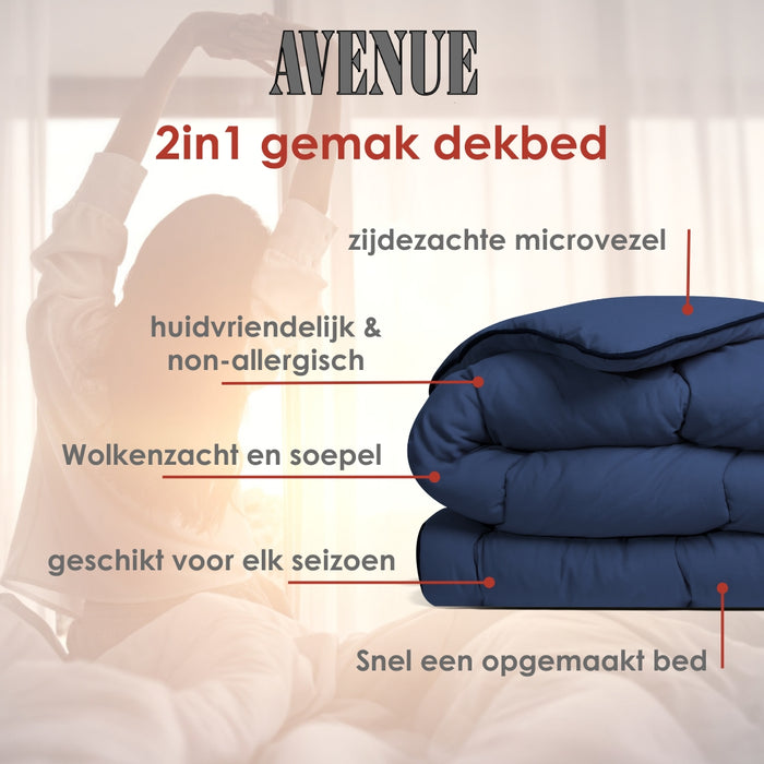 Avenue - Microvezel - Blauw - All-Year Dekbed - 240x220cm