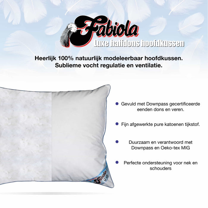 Fabiola - Eendenveren;Eendendons Kussen- 60x70cm