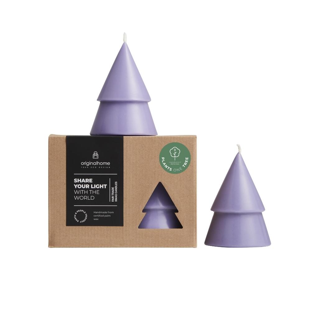 Originalhome denneboom kaars- Violet - M - set van 2