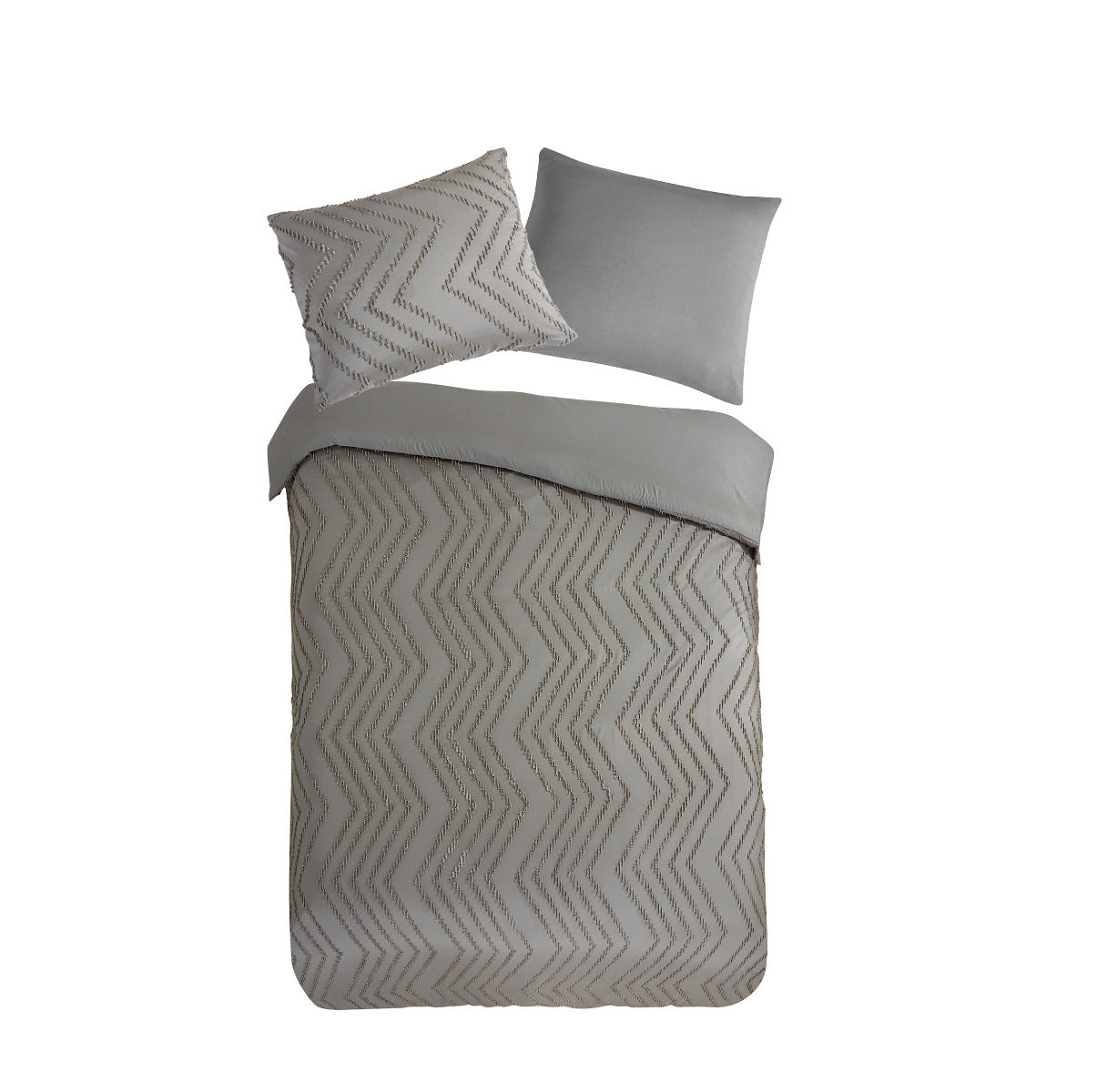 Pure Dekbedovertrek Micropercal Zigzag - taupe