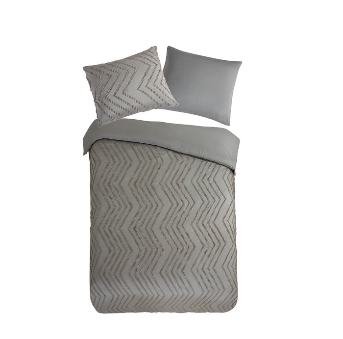 Pure Dekbedovertrek Micropercal Zigzag - taupe