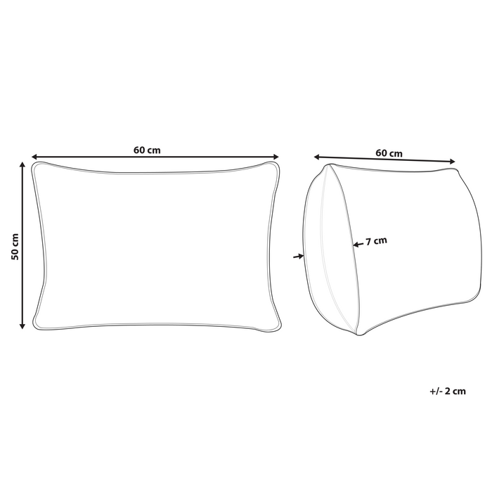 Beliani-ETNA-Hoofdkussen 3 vakken-Wit-50 x 60 cm-Laag-Eendenveren