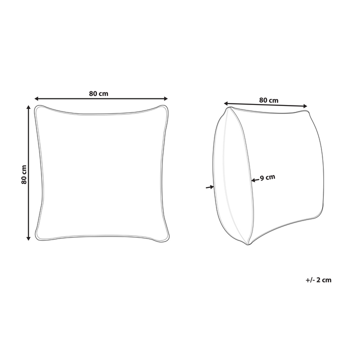 Beliani-ETNA-Hoofdkussen 3 vakken-Wit-80 x 80 cm-Hoog-Eendenveren