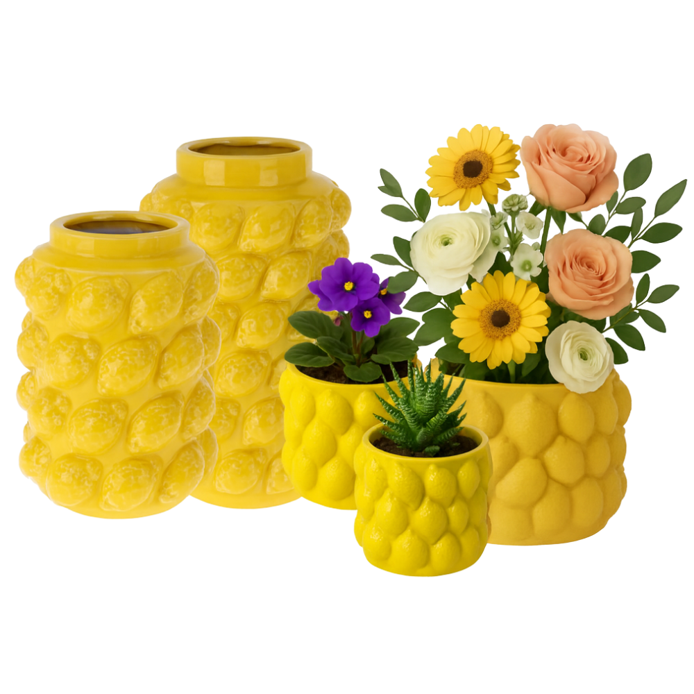 MISOU Citroenvaas 5 soorten Bloempot met Citroenen Citroenvaas Plan...