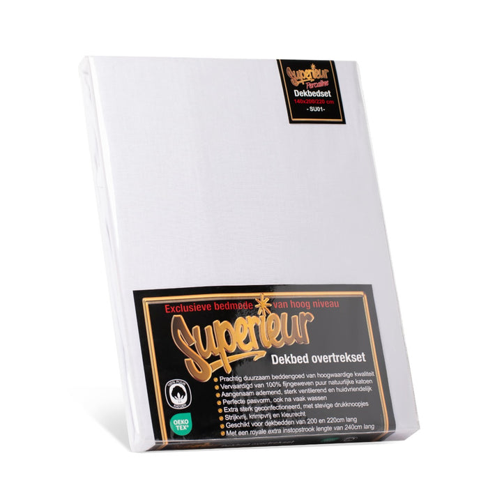 Superieur - Dekbedovertrek - Wit - Eenpersoons