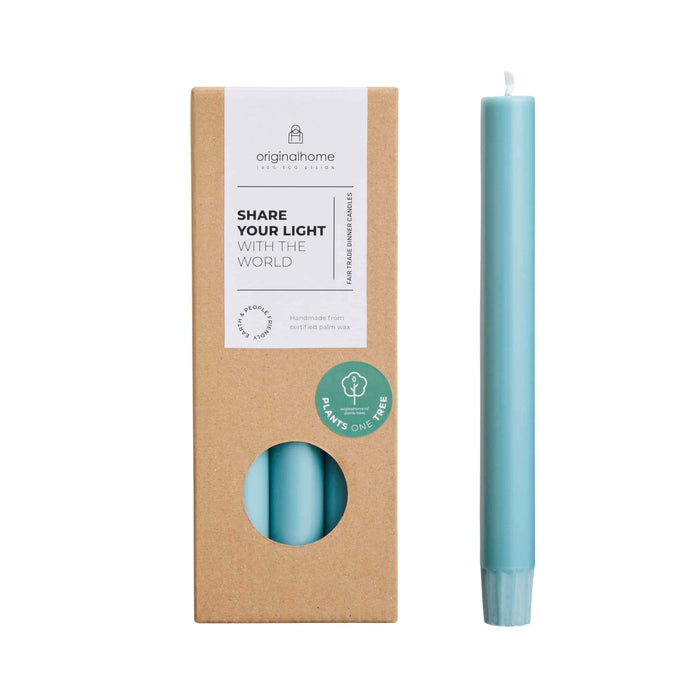 Originalhome dinerkaarsen - ø 2,2 x 20 cm - Turquoise - set van 10