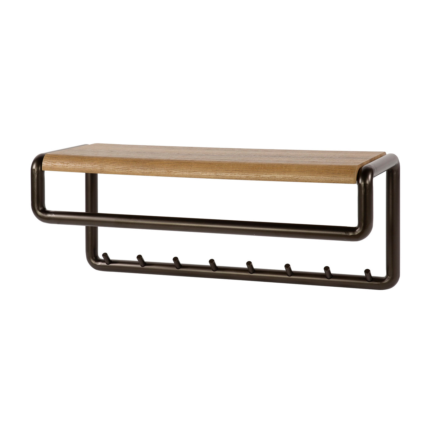 Giga Meubel - Kapstok Bruin Metaal - 8-Haaks - 80x30x33cm - Luno